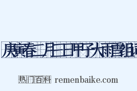 庚寅春二月三日甲子大雨雪组词是什么意思的图片